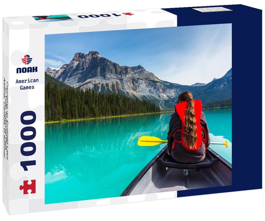 Noah Jigsaw Puzzle Canoeing on Emerald Lake in Yoho National Park, Alberta, Canada, in summer 1000 pieces