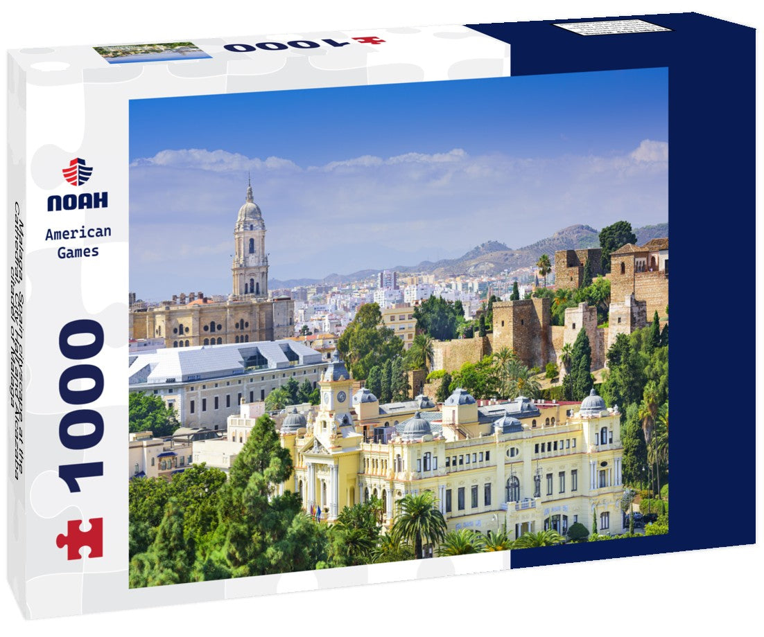 Noah Jigsaw Puzzle Malaga, Spain cityscape at the Cathedral, City Hall and Alcazaba citadel of Malaga 1000 pieces
