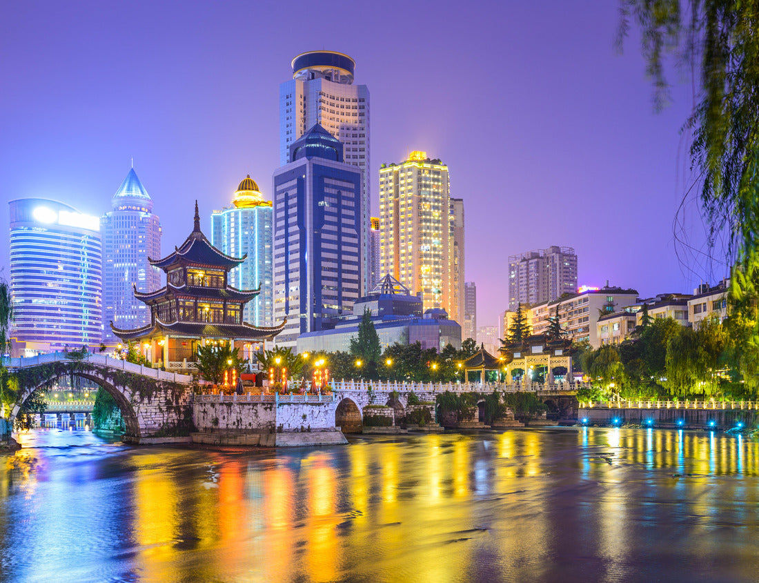 Noah Jigsaw Puzzle Guiyang, China city skyline on the Nanming River and Jiaxiu Pavilion 1000 pieces