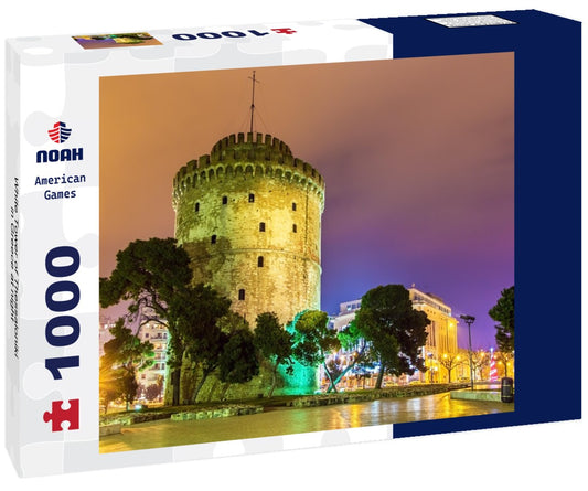 Noah Jigsaw Puzzle White Tower of Thessaloniki in Greece at night 1000 pieces