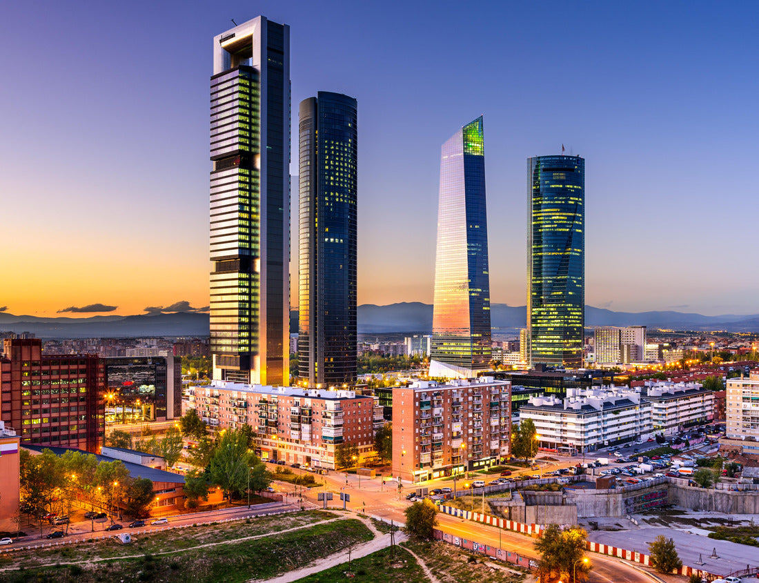 Noah Jigsaw Puzzle Madrid, Spain financial district skyline at twilight 1000 pieces