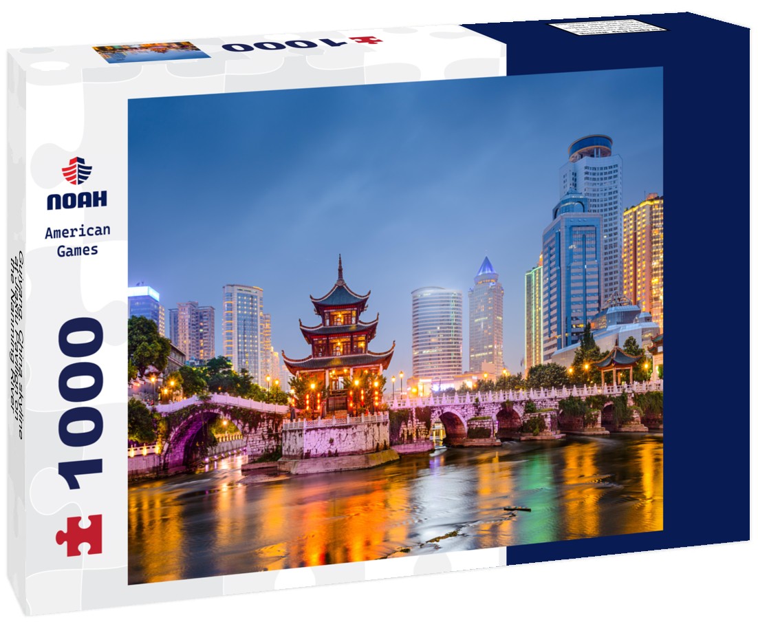 Noah Jigsaw Puzzle Guiyang, China skyline at Jiaxiu Pavilion on the Nanming River 1000 pieces