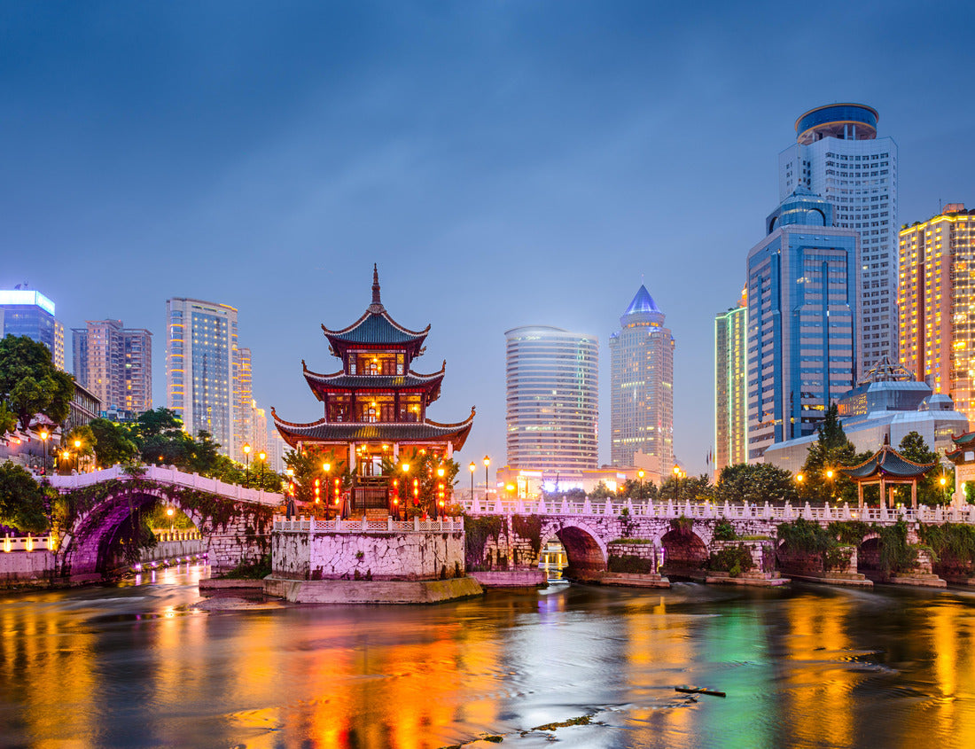 Noah Jigsaw Puzzle Guiyang, China skyline at Jiaxiu Pavilion on the Nanming River 1000 pieces
