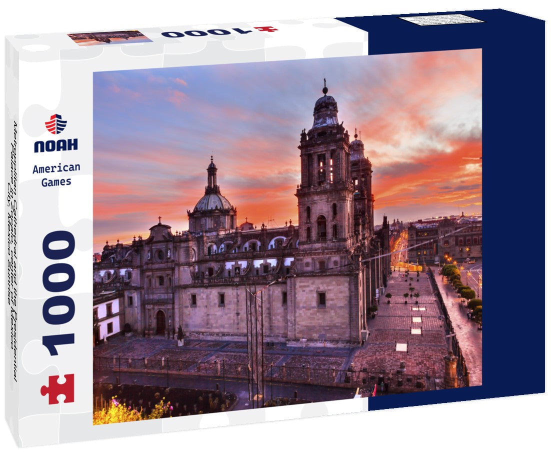Noah Jigsaw Puzzle Metropolitan Cathedral and the Presidential Palace in Zocalo, center of Mexico City, Mexico Sunrise 1000 pieces