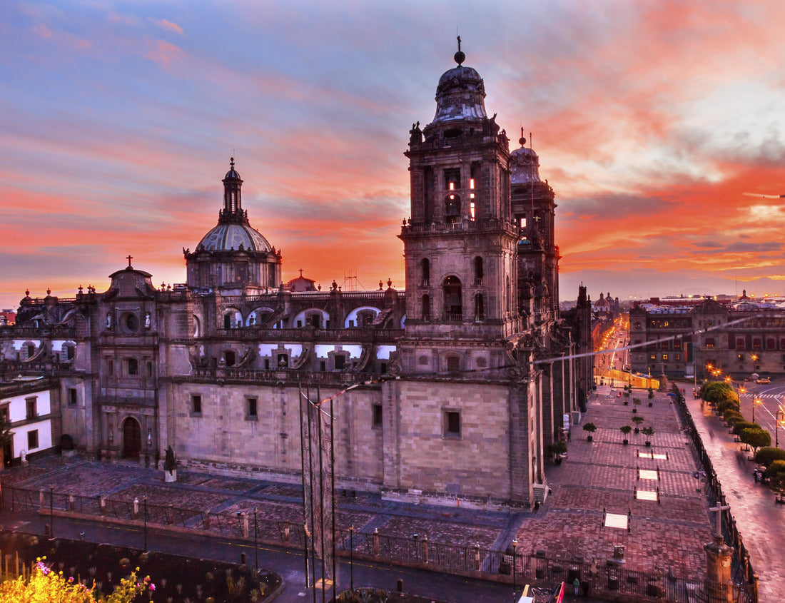 Noah Jigsaw Puzzle Metropolitan Cathedral and the Presidential Palace in Zocalo, center of Mexico City, Mexico Sunrise 1000 pieces