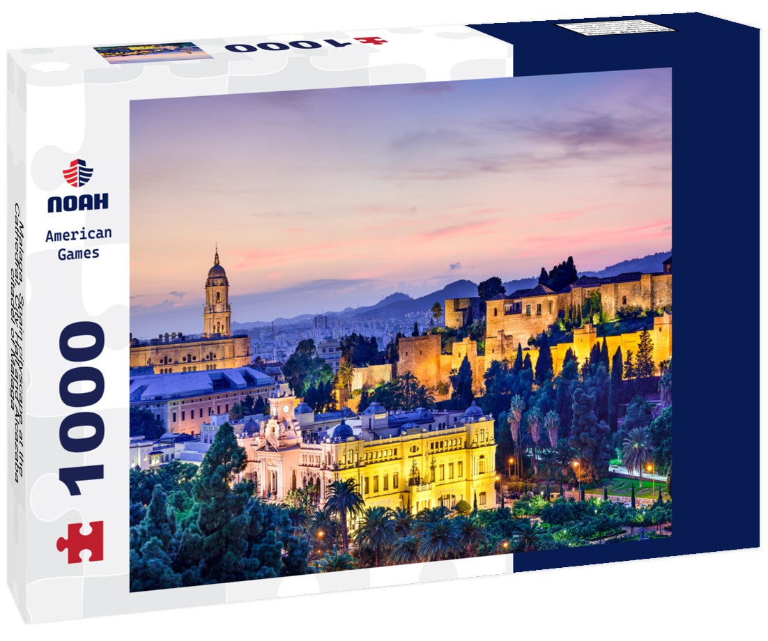 Noah Jigsaw Puzzle Malaga, Spain cityscape at the Cathedral, City Hall and Alcazaba citadel of Malaga 1000 pieces