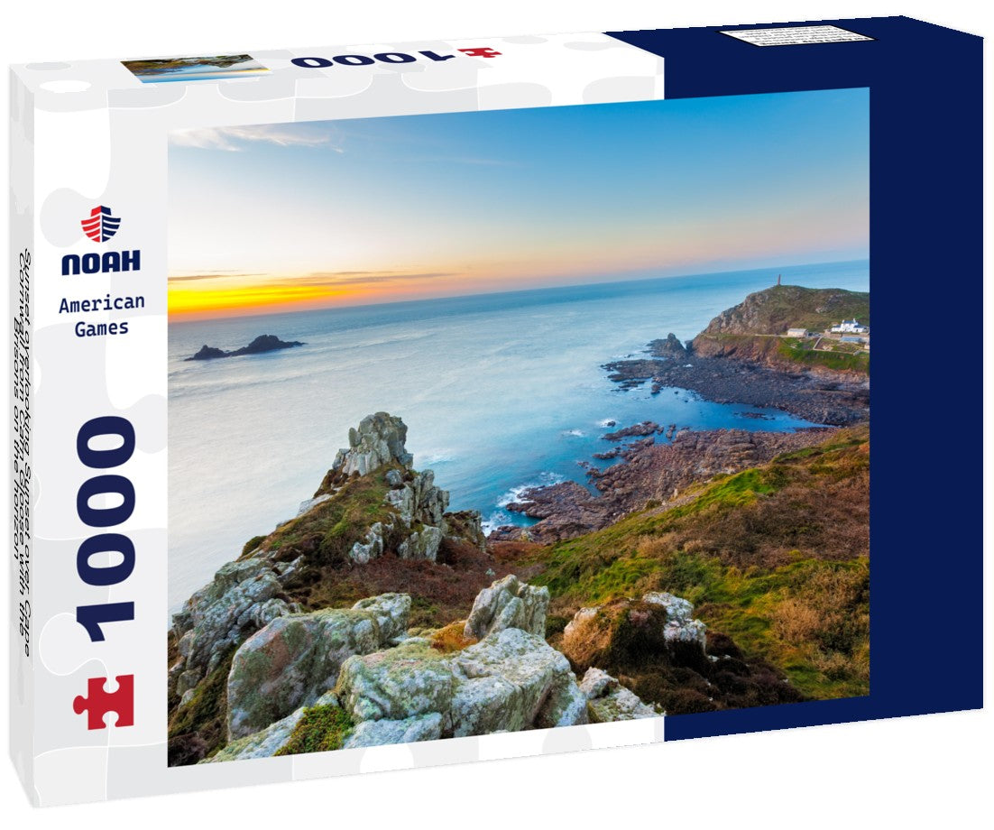 Noah Jigsaw Puzzle Sunset overlooking Sunset over Cape Cornwall from Carn Gloose with the Brisons on the horizon 1000 pieces