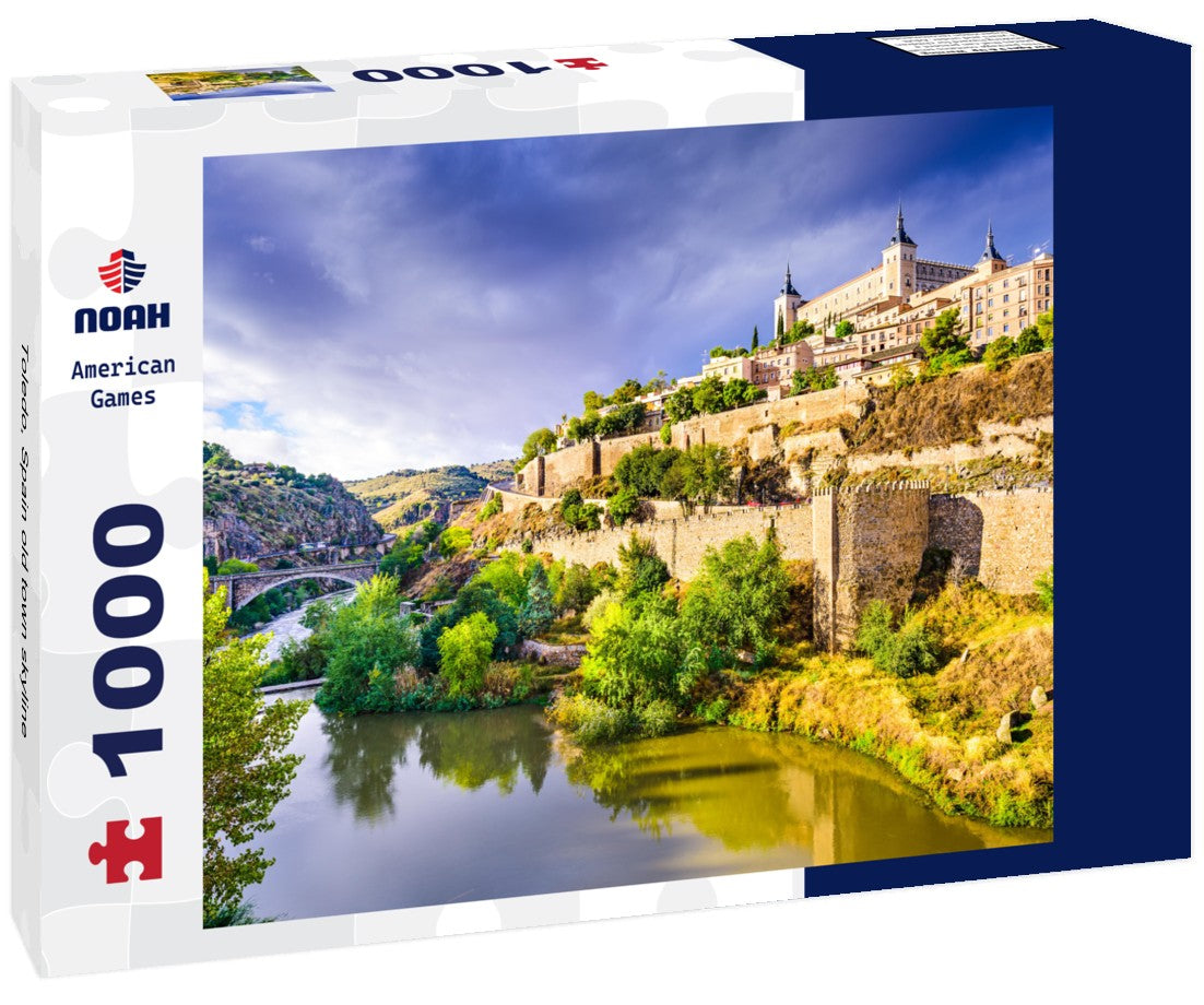 Noah Jigsaw Puzzle The historic old town forms the city skyline of Toledo, Spain. in black white 1000 pieces