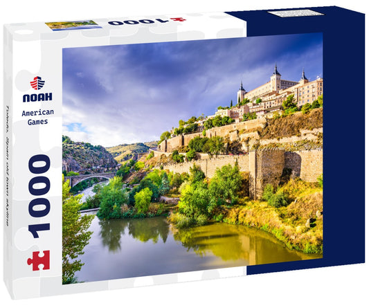 Noah Jigsaw Puzzle The historic old town forms the city skyline of Toledo, Spain. in black white 1000 pieces