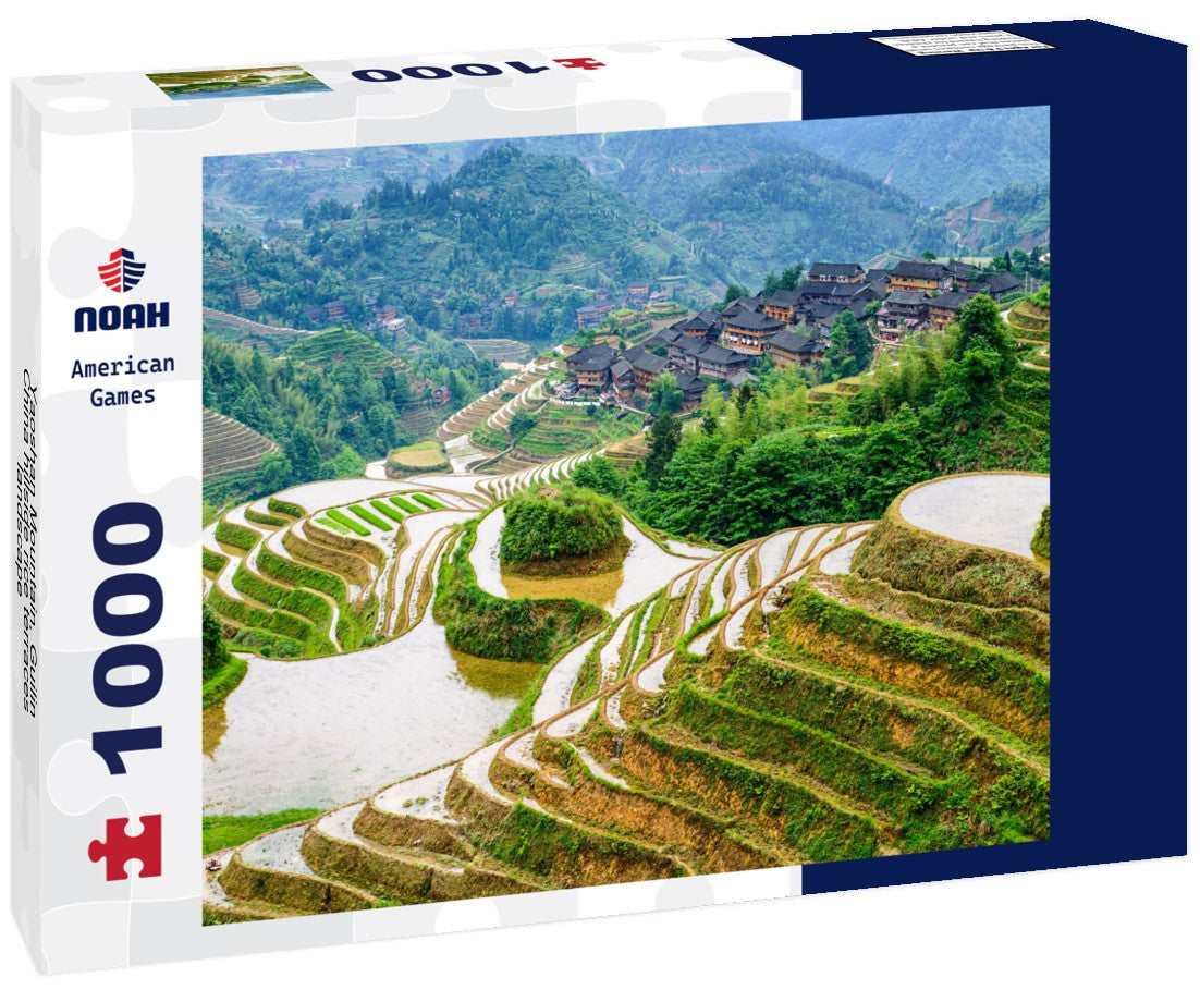 Noah Jigsaw Puzzle Yaoshan Mountain, Guilin, China hillside rice terraces landscape 1000 pieces