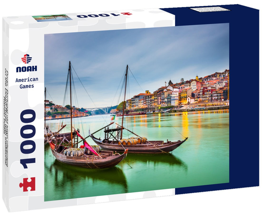 Noah Jigsaw Puzzle Porto, Portugal old town cityscape on the Douro River with traditional Rabelo boats 1000 pieces