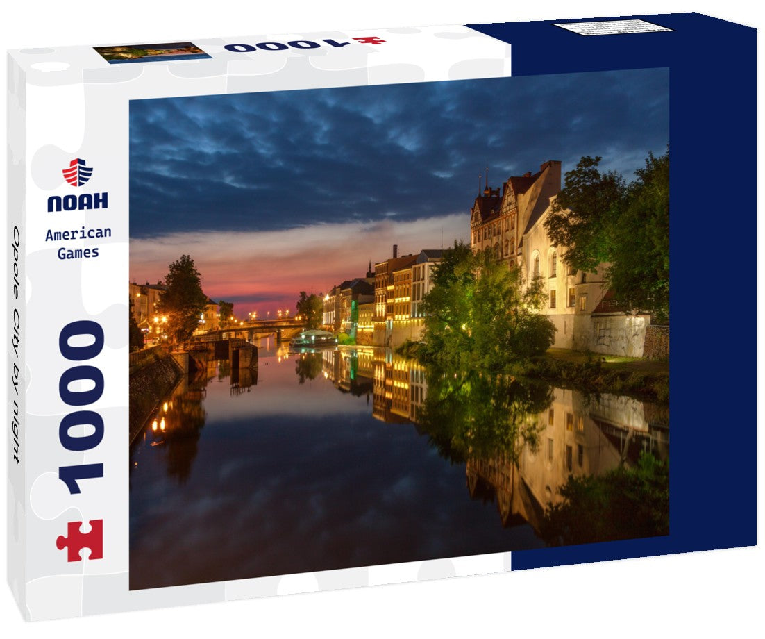 Opole City at night in Poland. 1000pc PuzzleBlack and White