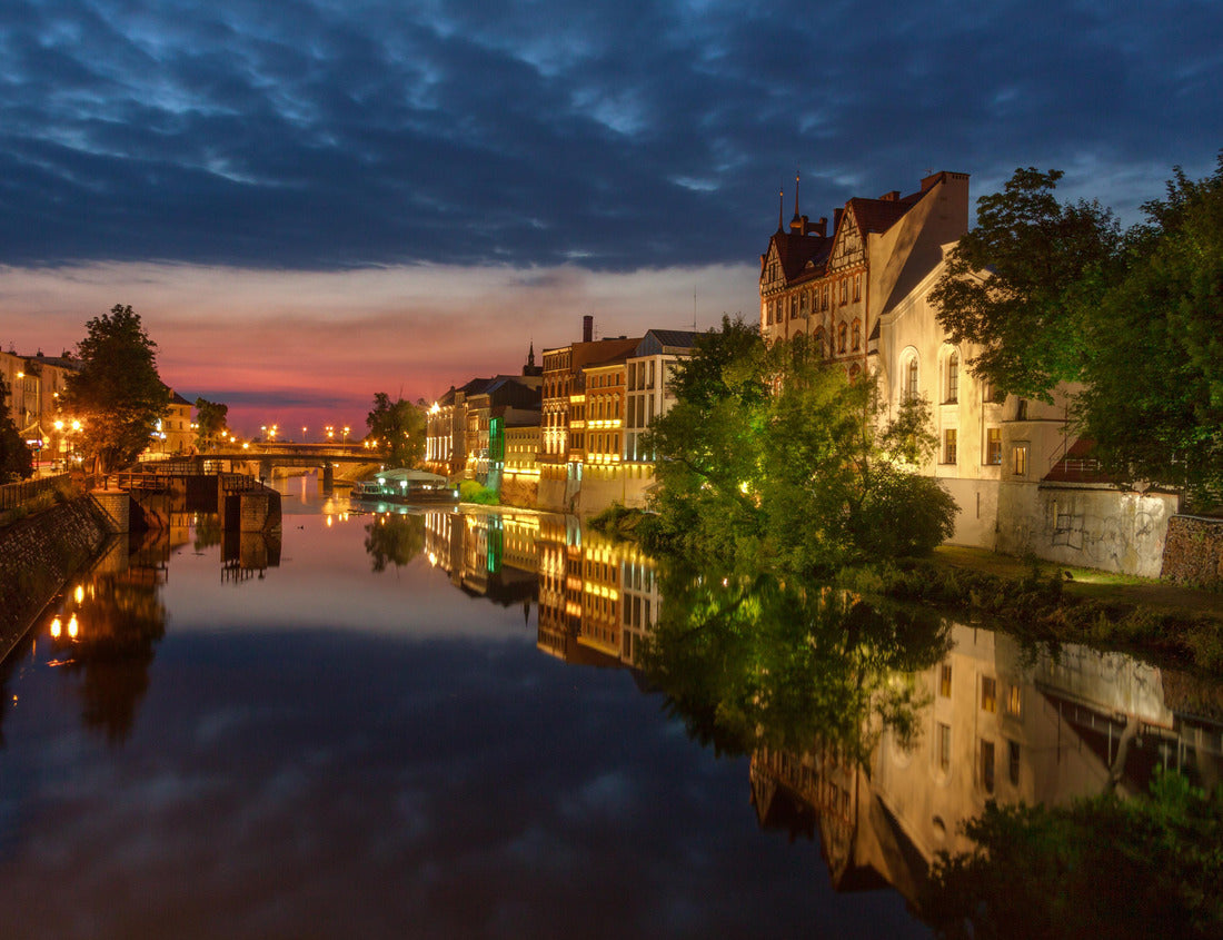 Opole City at night in Poland. 1000pc PuzzleBlack and White