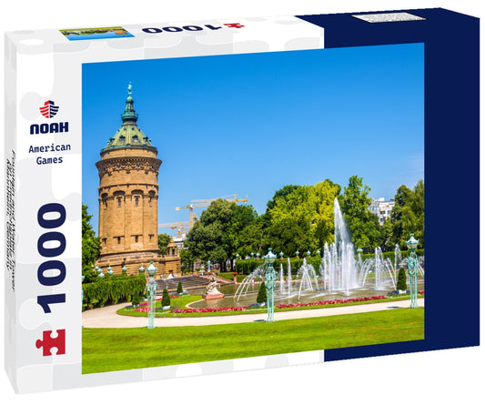 Noah Jigsaw Puzzle Fountain and Water Tower on Friedrichsplatz in Mannheim, Germany 1000 pieces