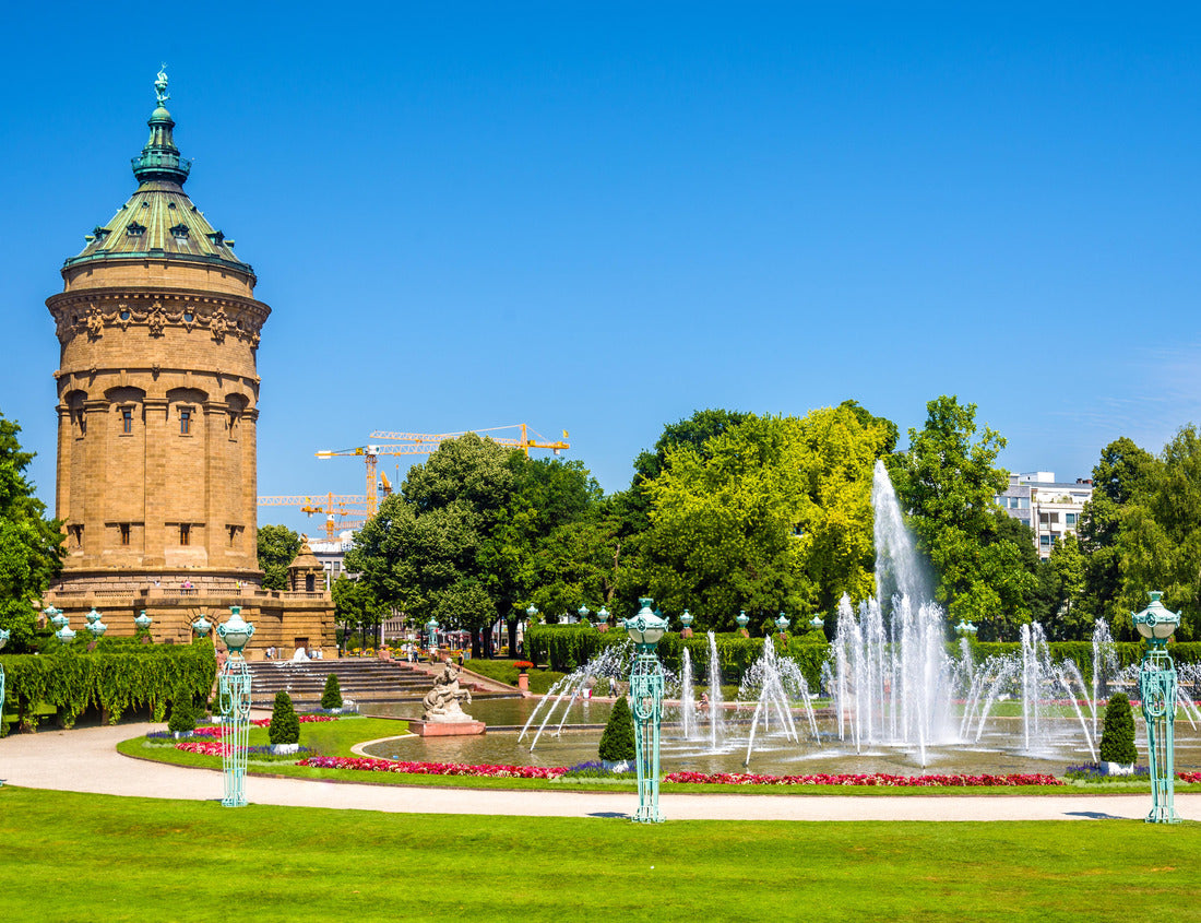Noah Jigsaw Puzzle Fountain and Water Tower on Friedrichsplatz in Mannheim, Germany 1000 pieces