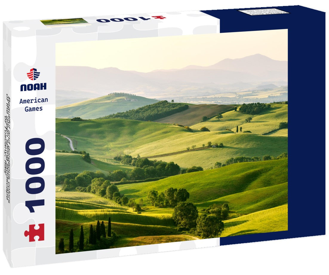 Noah Jigsaw Puzzle Beautiful and gorgeous colors of the green spring landscape of Tuscany, Italy 1000 pieces