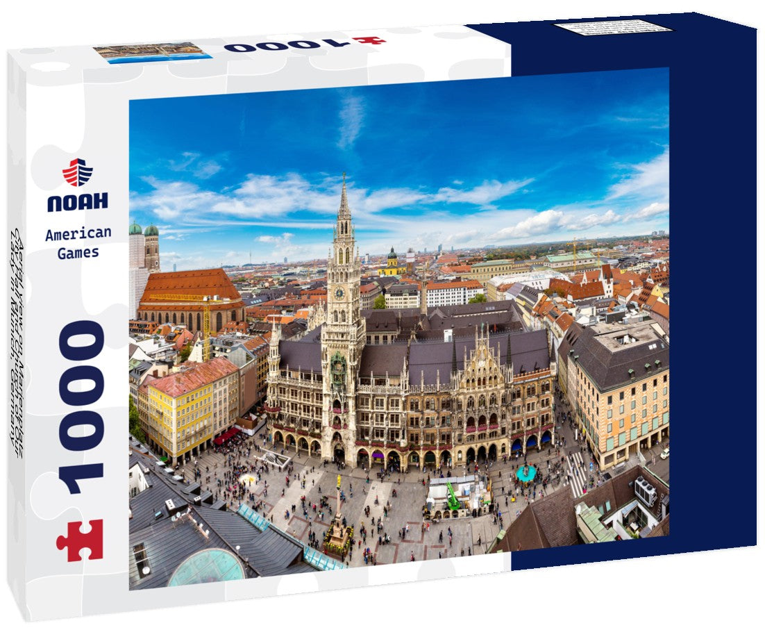 Noah Jigsaw Puzzle Aerial view on Marienplatz City Hall and Church of Our Lady in Munich, Germany 1000 pieces