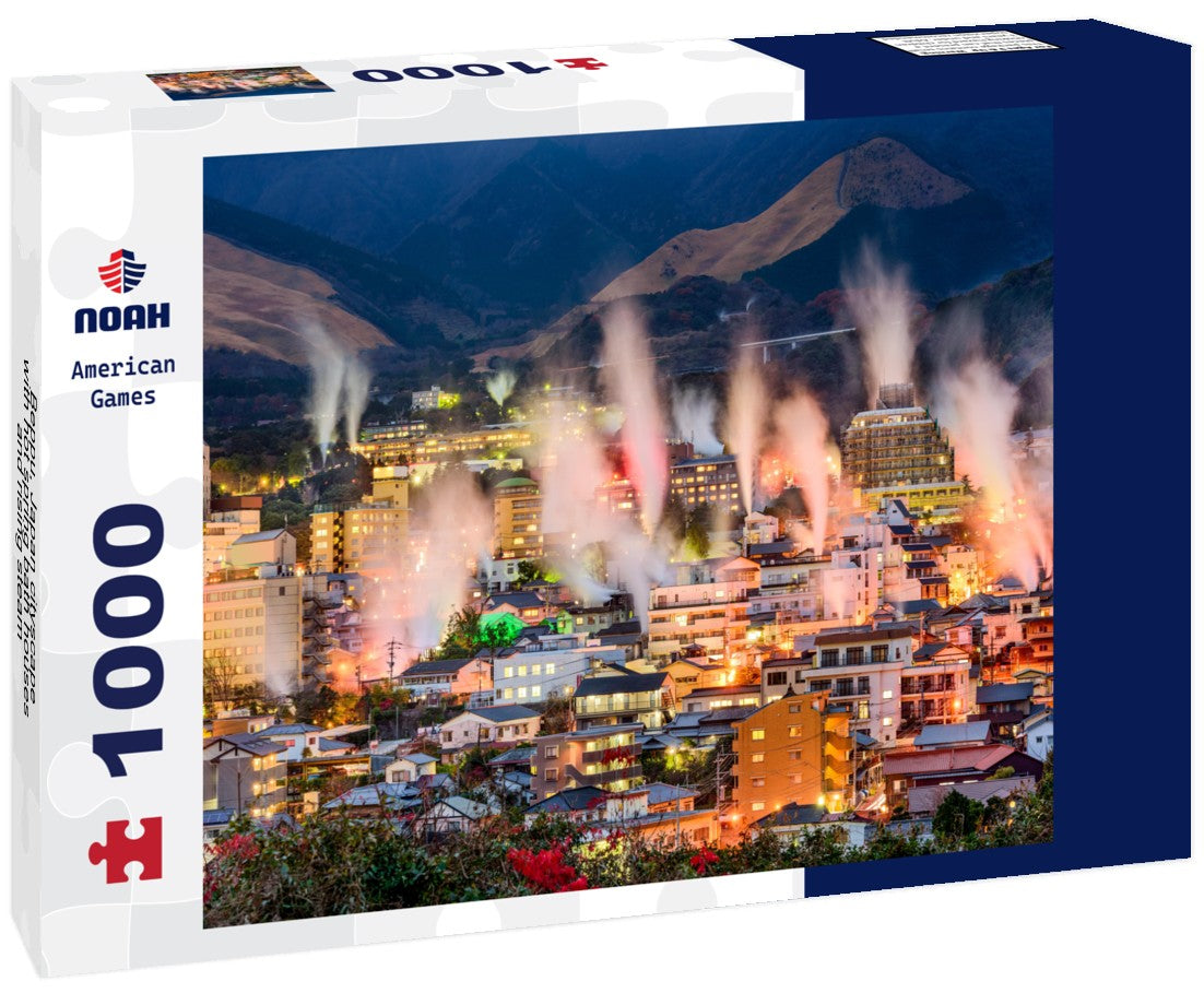 Noah Jigsaw Puzzle Beppu, Japan cityscape with hot spring bath houses and rising steam 1000 pieces