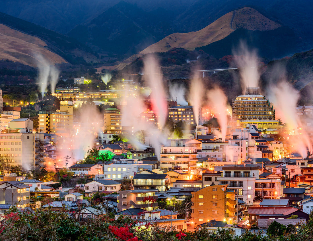 Noah Jigsaw Puzzle Beppu, Japan cityscape with hot spring bath houses and rising steam 1000 pieces