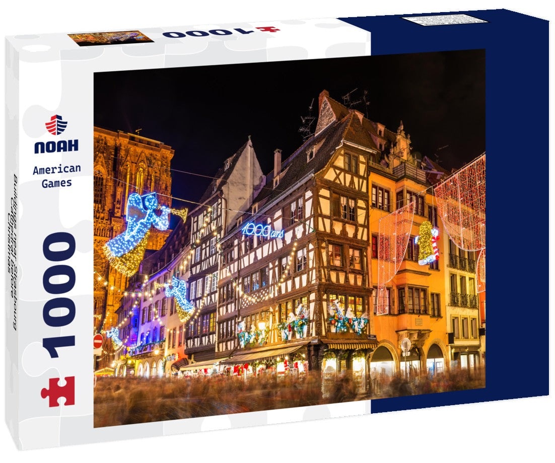 Noah Jigsaw Puzzle Buildings near Strasbourg Cathedral before Christmas - France 1000 pieces