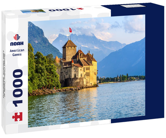 Noah Jigsaw Puzzle Sunset Chillon Castle at Lake Geneva, Switzerland 1000 pieces
