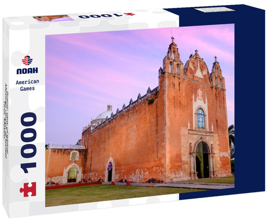 Noah Jigsaw Puzzle Scenic view of typical Mexican church at sunset, Ticul, Mexico 1000 pieces