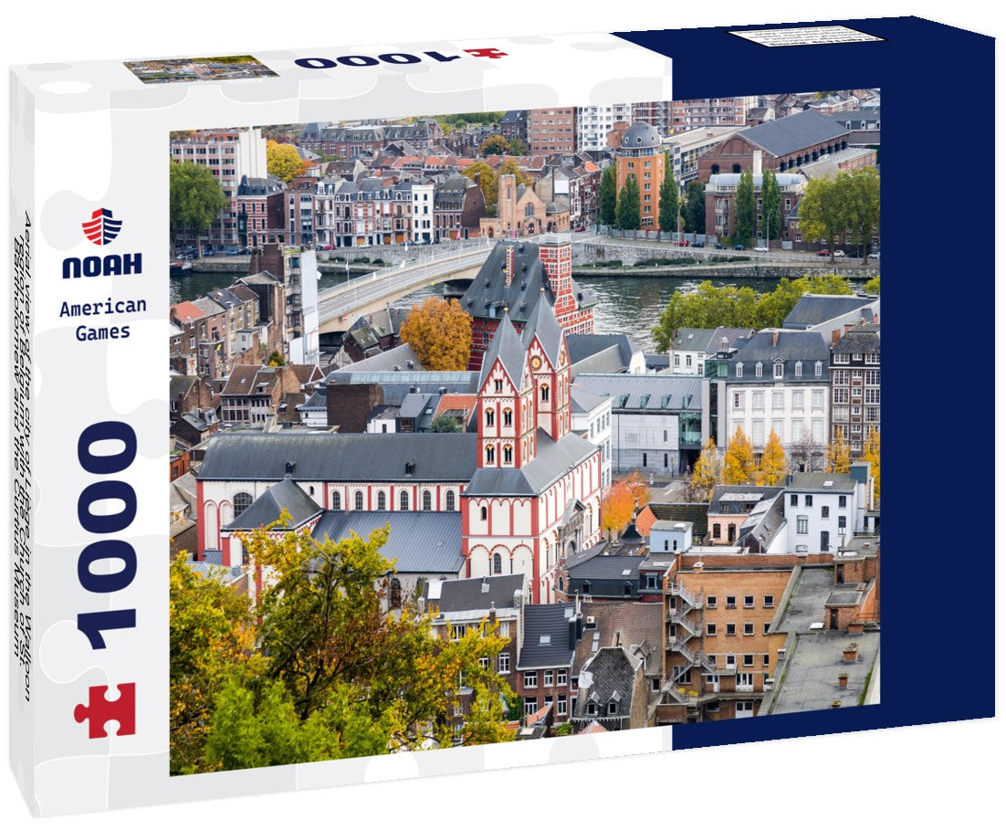 Noah Jigsaw Puzzle Aerial view of the city of Liège in the Walloon region of Belgium with the Church of St. Bartholomew and the Curtius Museum 1000 pieces