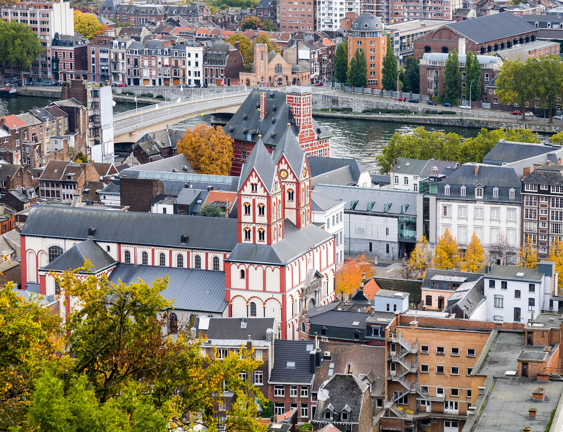 Noah Jigsaw Puzzle Aerial view of the city of Liège in the Walloon region of Belgium with the Church of St. Bartholomew and the Curtius Museum 1000 pieces