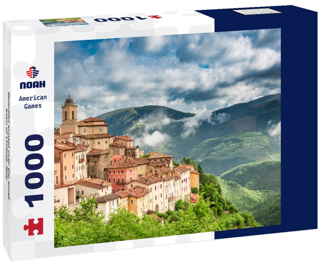 Noah Jigsaw Puzzle Beautiful sunset over the small town of Umbria, Italy 1000 pieces