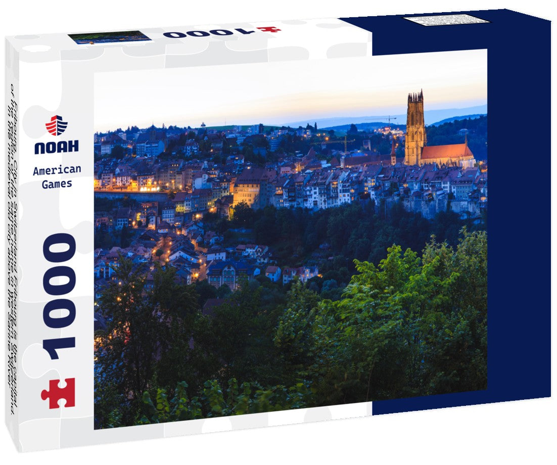 Noah Jigsaw Puzzle Fribourg, City in Switzerland Fribourg is the capital of the region of the same name in western Switzerland. In the medieval old city above the Sarine River is the Gothic Fribourg Cathedral 1000 pieces