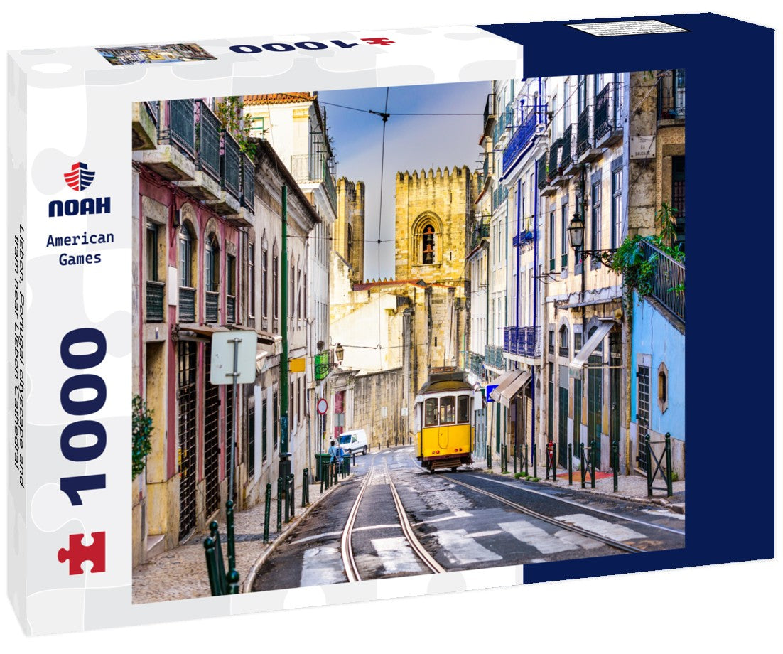 Noah Jigsaw Puzzle Lisbon, Portugal cityscape and tram near Lisbon Cathedral 1000 pieces