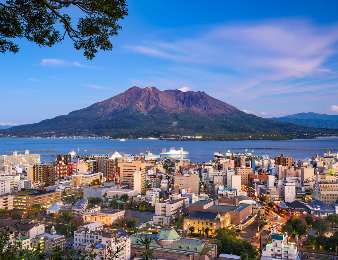 Noah Jigsaw Puzzle Kagoshima, Japan city skyline with Sakurajima Volcano 1000 pieces