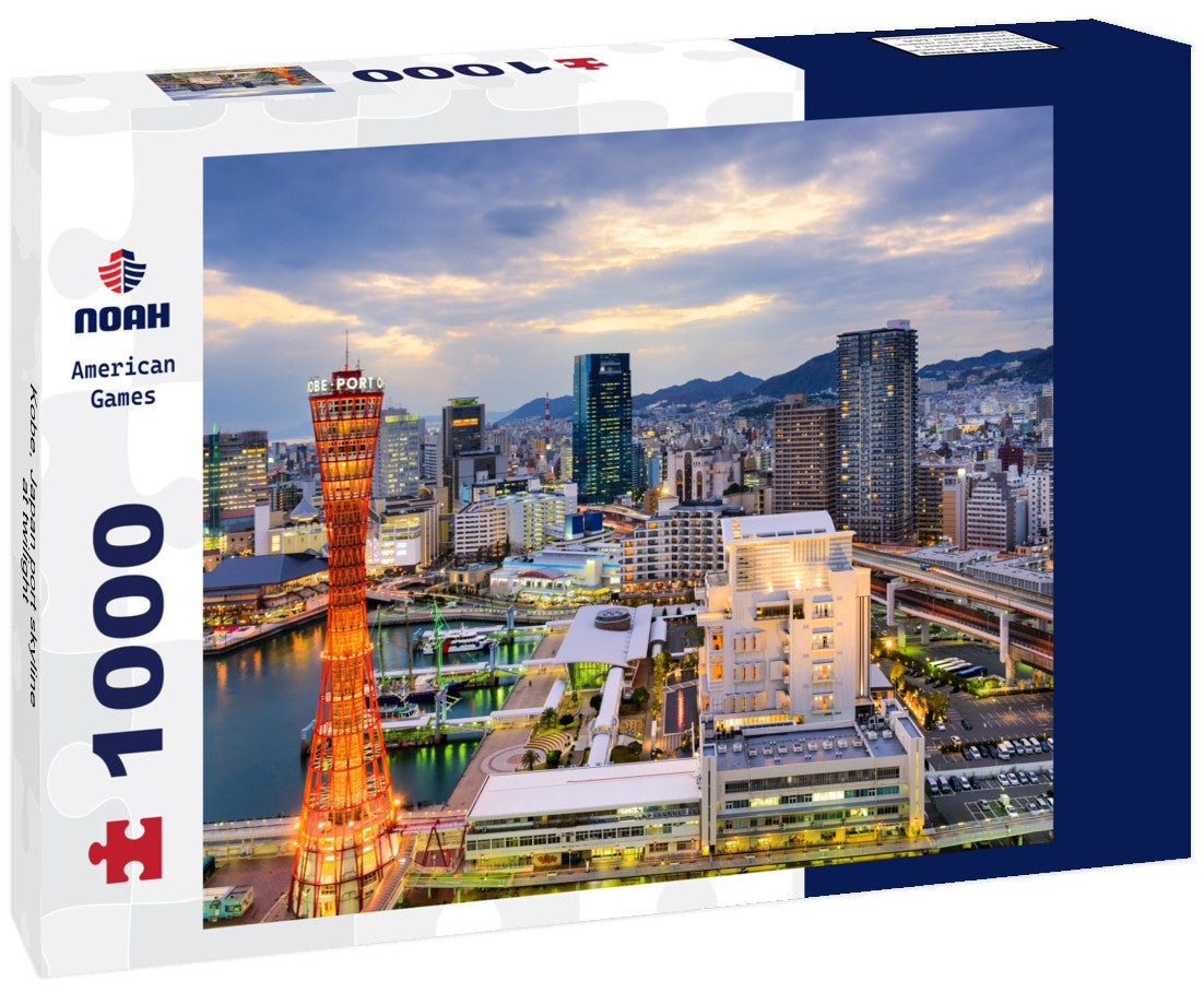Noah Jigsaw Puzzle Kobe, Japan port skyline at twilight 1000 pieces