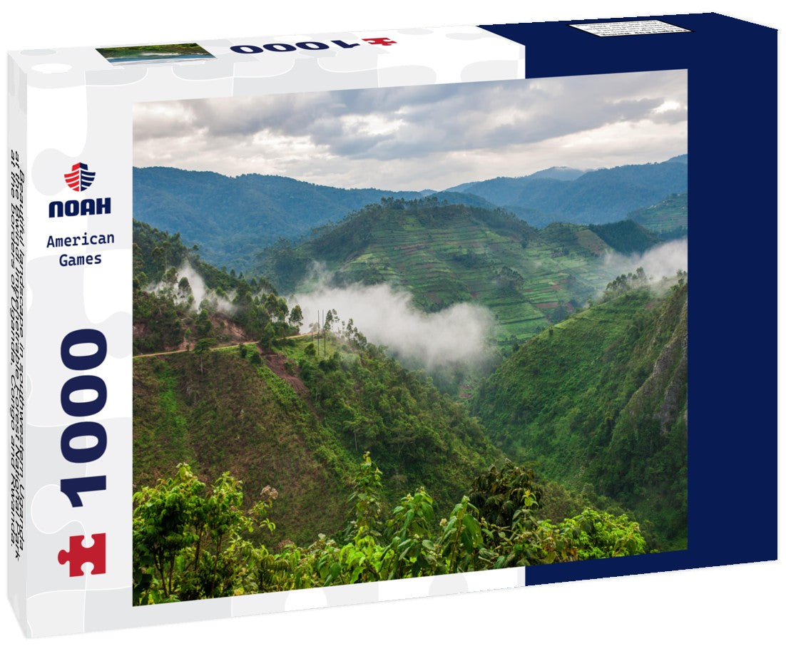 Noah Jigsaw Puzzle Beautiful landscape in southwestern Uganda, at the Bwindi Impenetrable Forest National Park, at the borders of Uganda, Congo and Rwanda. The Bwindi National Park is the home of the mountain gorillas 1000 pieces