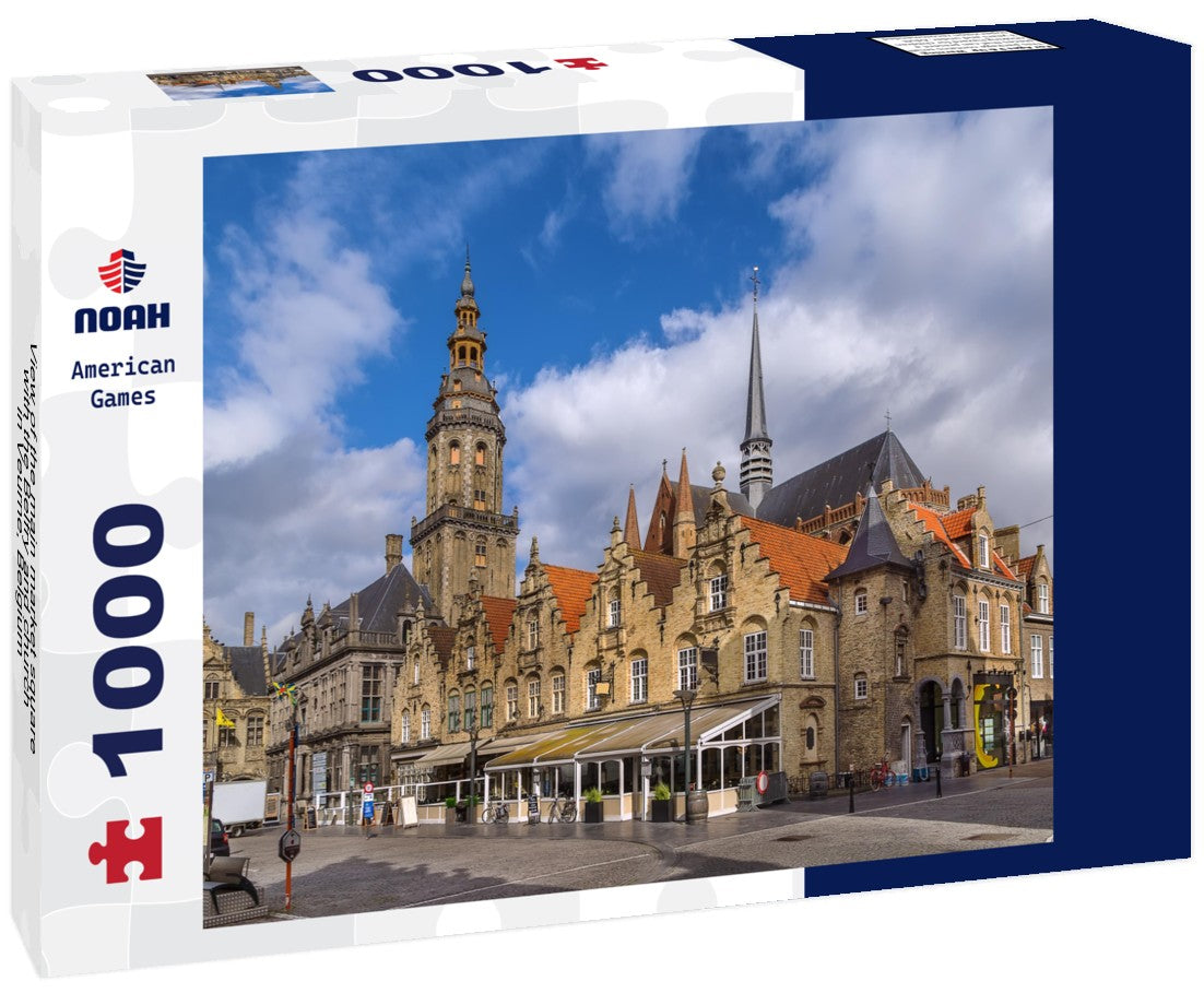 Noah Jigsaw Puzzle View of the main market square with the Belfry and church in Veurne, Belgium 1000 pieces
