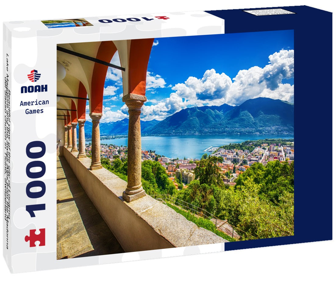 Noah Jigsaw Puzzle Beautiful view of the city of Locarno, Lake Maggiore and the Swiss Alps from the Madonna del Sasso church in Ticino, Switzerland 1000 pieces