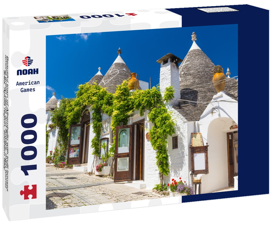 Noah Jigsaw Puzzle Beautiful town of Alberobello with trulli houses among green plants and flowers, main tourist area, Apulia region, southern Italy 1000 pieces