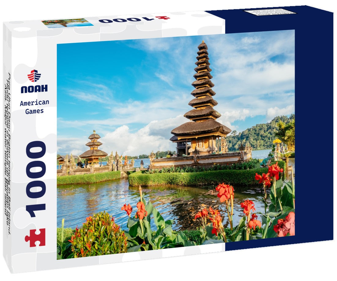 Noah Jigsaw Puzzle Pura Ulun Danu Bratan temple in Bali island. Hindu temple in flowers on Beratan lake, Asia. Major water temple Bali island, Indonesia. Hindu water temple - culture symbol of Indonesia, Asia landscape 1000 pieces