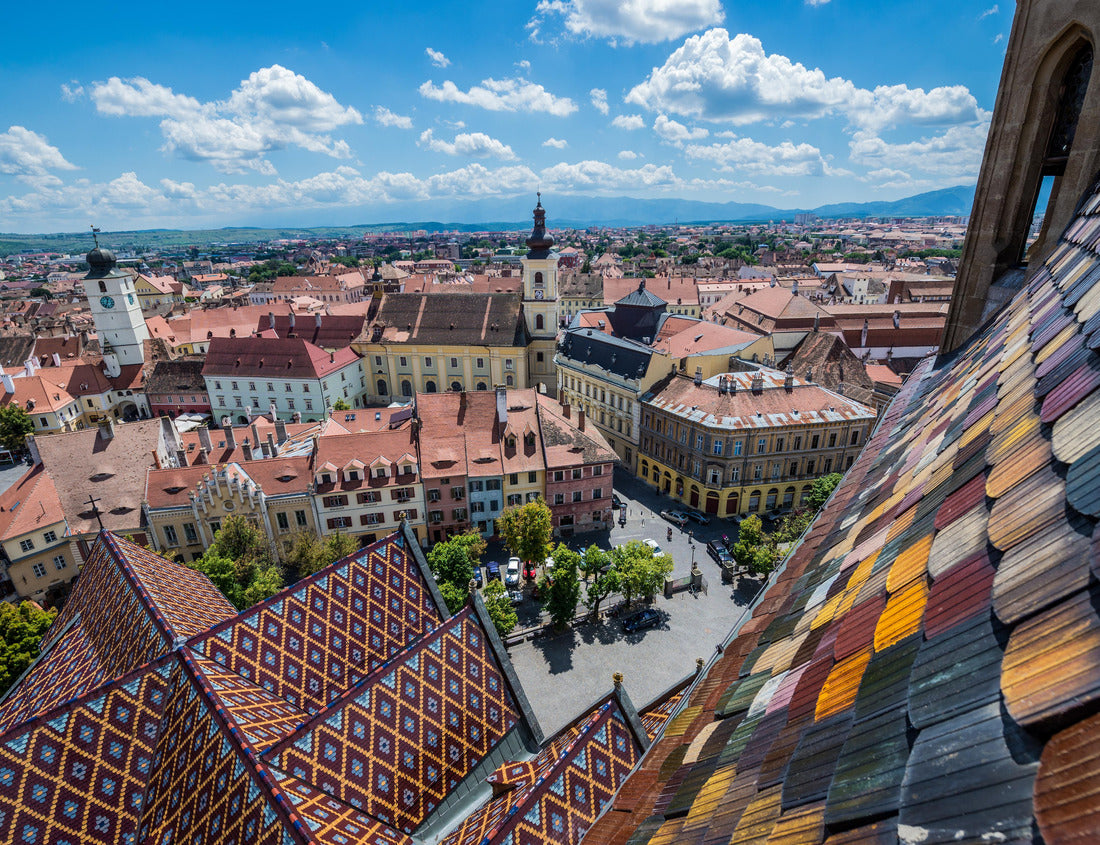 Noah Jigsaw Puzzle Aerial view from Saint Mary Lutheran Cathedral in Sibiu city in Romania with Council Tower and Holy Trinity Roman-Catholic Church 1000 pieces