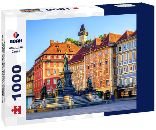 Noah Jigsaw Puzzle Painted facades and the clock tower in the old town of Graz, Austria, are on the UNESCO World Heritage List 1000 pieces