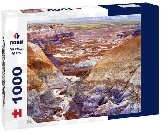 Noah Jigsaw Puzzle Striped purple sandstone formations of Blue Mesa badlands in Petrified Forest National Park, Arizona, USA 1000 pieces