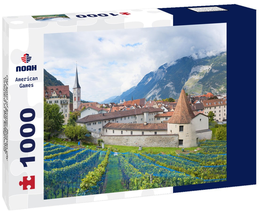 Noah Jigsaw Puzzle Old town of former Roman city of Chur in Switzerland, with vineyard in the foreground 1000 pieces