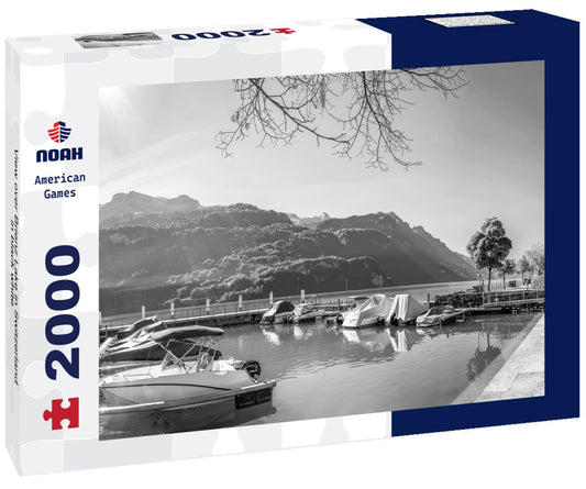 Noah Jigsaw Puzzle View over Brienz Lake in Switzerland in black white 2000 pieces