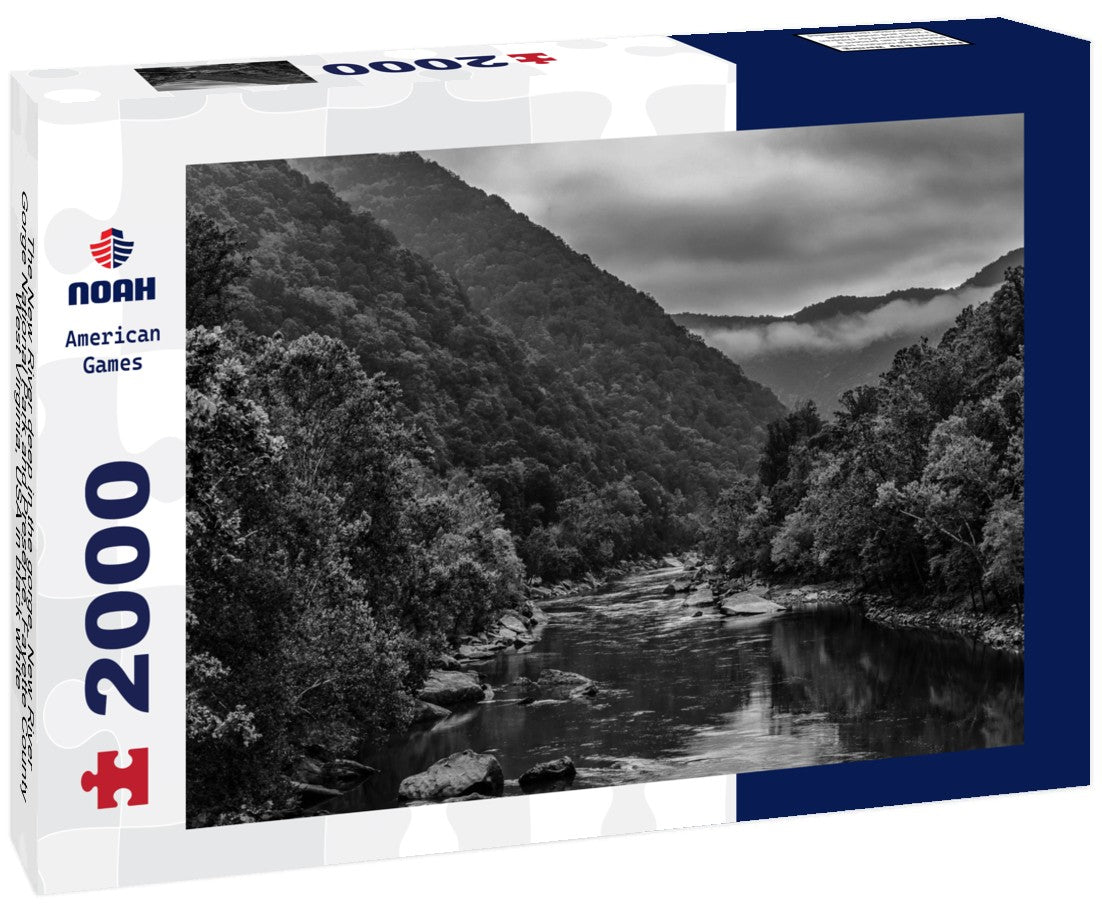 Noah Jigsaw Puzzle The New River deep in the gorge, New River Gorge National Park and Preserve, Fayette County, West Virginia, USA in black white 2000 pieces