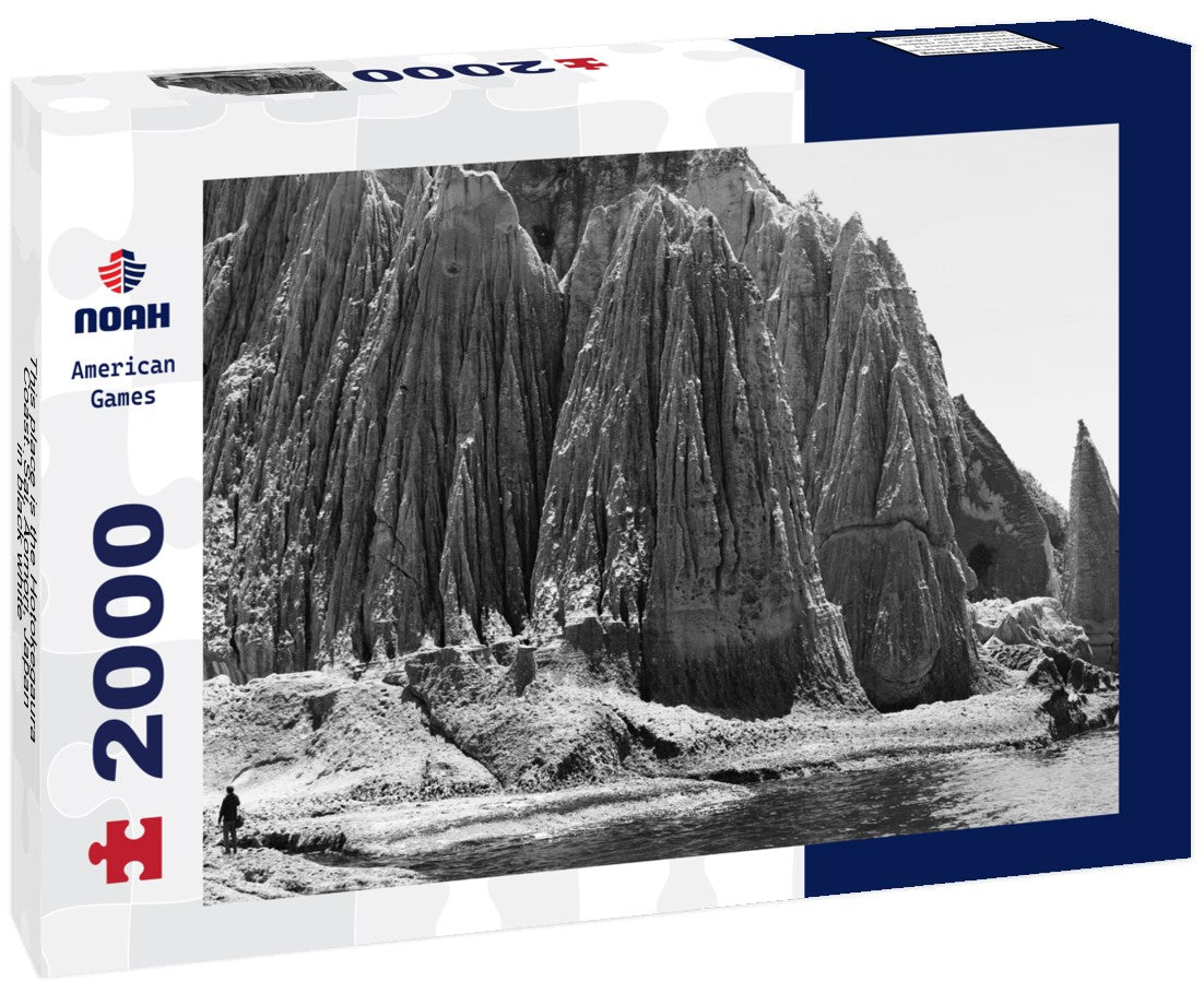 Noah Jigsaw Puzzle This place is the Hotokegaura Coast. Sai, Aomori, Japan in black white 2000 pieces