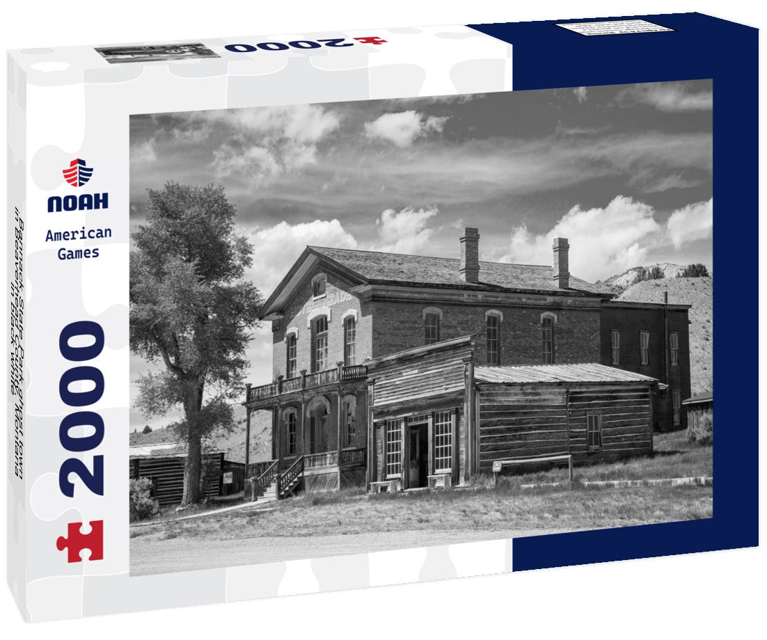 Noah Jigsaw Puzzle Bannack State Park ghost town in Beaverhead County, Montana in black white 2000 pieces