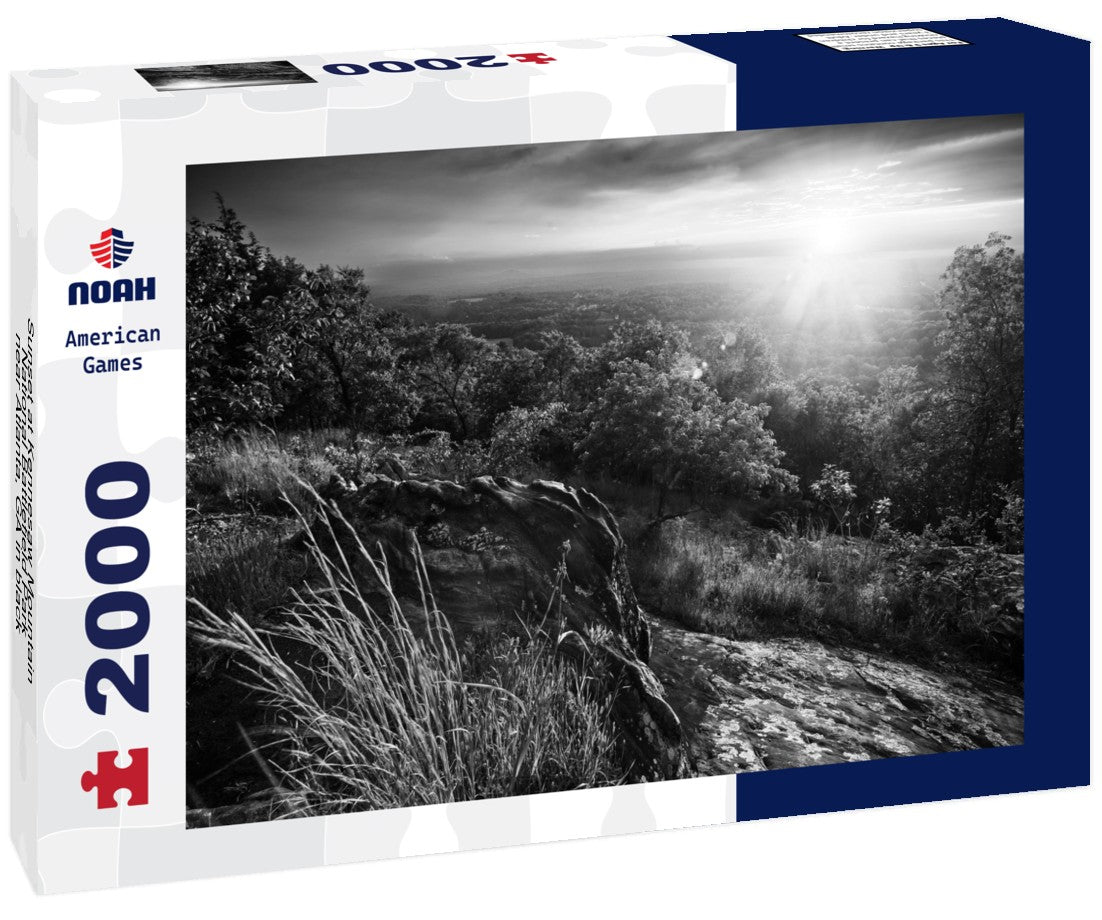 Noah Jigsaw Puzzle Sunset at Kennesaw Mountain National Battlefield Park near Atlanta, GA in black white 2000 pieces