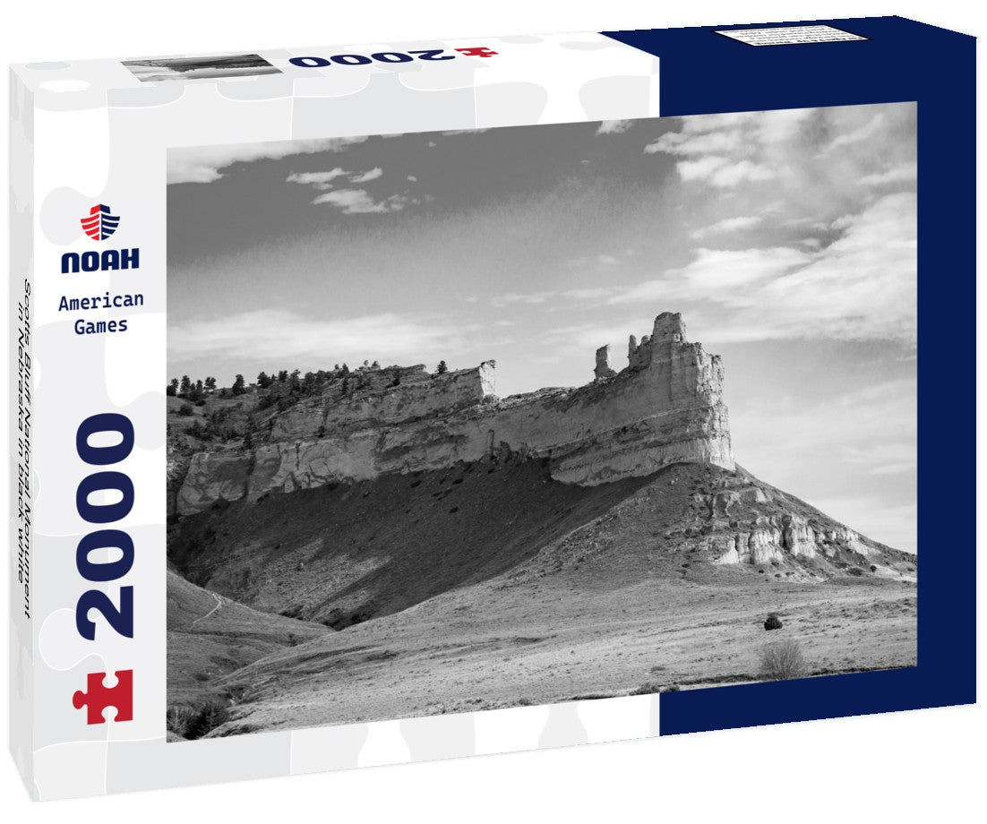 Noah Jigsaw Puzzle Scotts Bluff National Monument in Nebraska in black white 2000 pieces