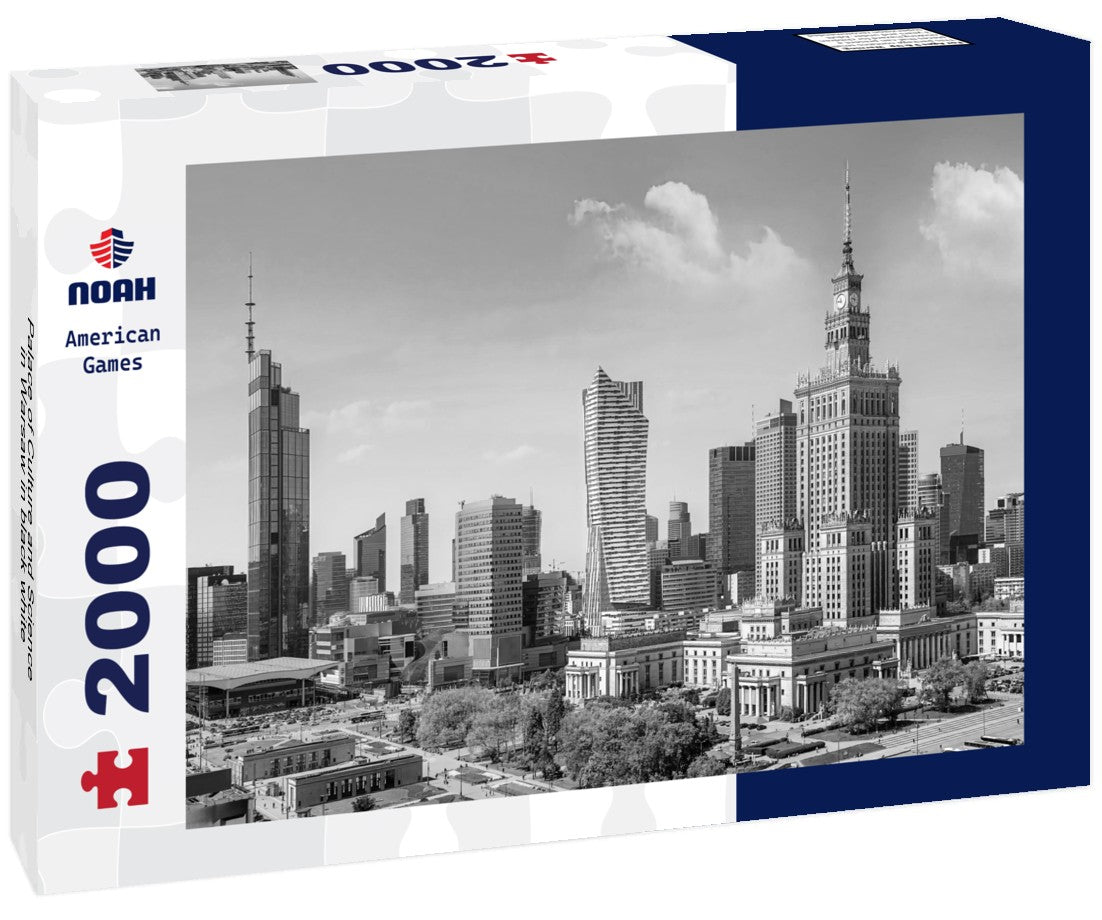 Noah Jigsaw Puzzle Palace of Culture and Science in Warsaw in black white 2000 pieces
