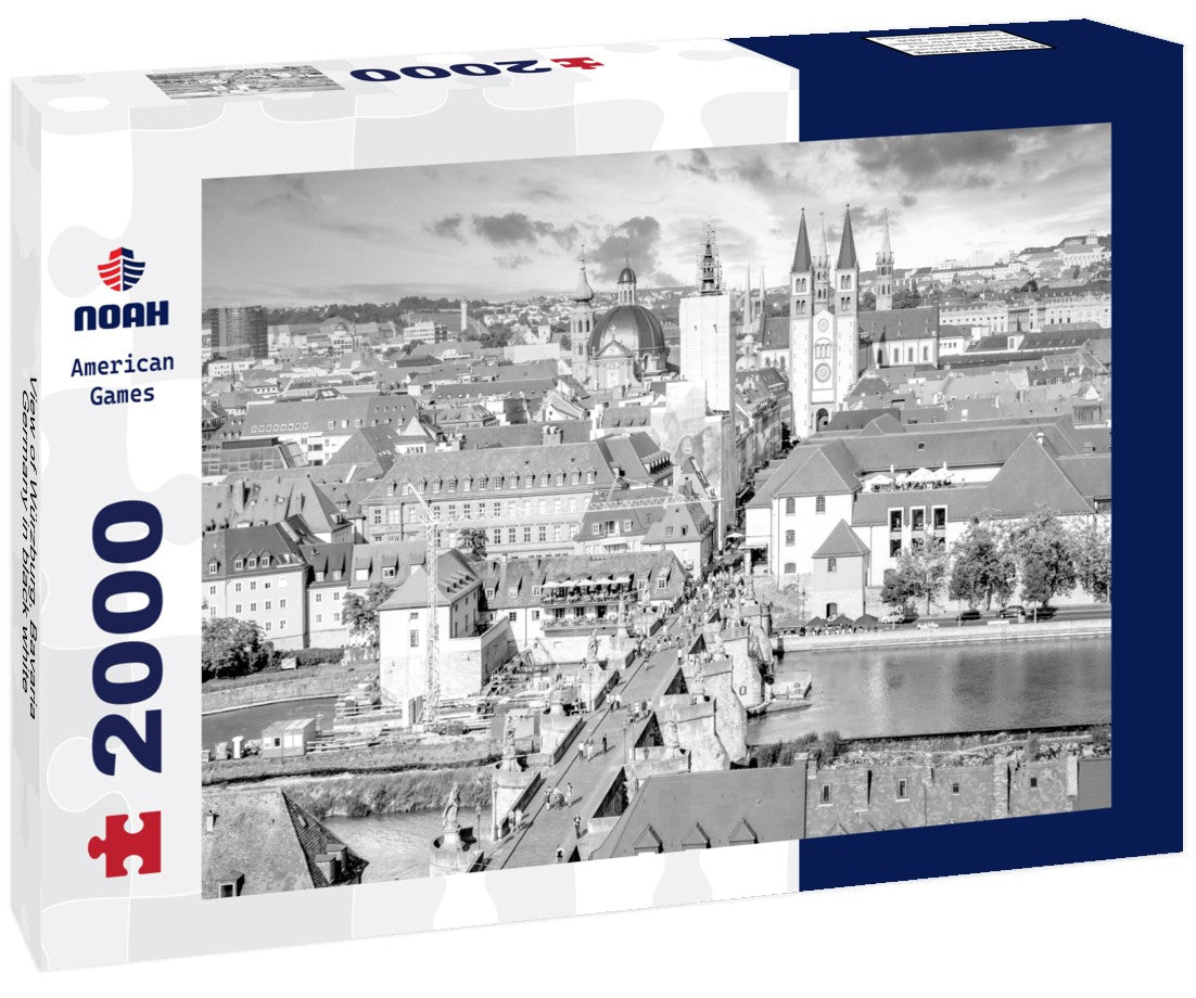Noah Jigsaw Puzzle View of Würzburg, Bavaria, Germany in black white 2000 pieces